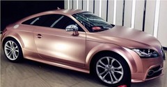 65FT x 5FT Metallic Satin Pearl Chrome Vinyl Wrap Whole Car Sticker Rose Gold