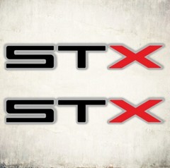 STX DECAL STICKER black matte gray red cut (set) design