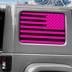 Rear Window Wrap Graphic Decal for Jeep Wrangler 2011-2020 USA FLAG PINK