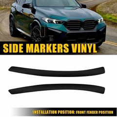 2PCS Precut Side Marker Light Blackouts Vinyl Overlay For 2024 2025 2026 BMW X5