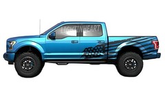 Fit For Ford Raptor F-150 Sticker American Flag Stripe Pickup Trunk Side Decals