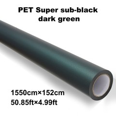 5FTx50FT PET Matte Super Dark Green Self-Adhesive Air Release Vinyl Wrap