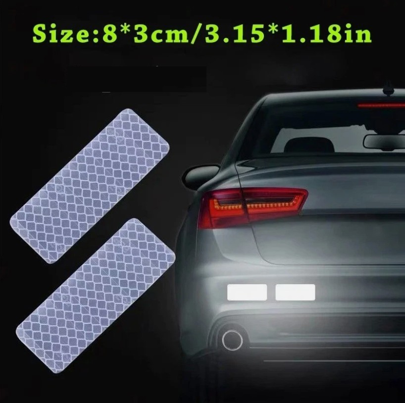 20 pcs Reflective Stickers Car Bumper Stickers Night Warning Anti-Collision Tape