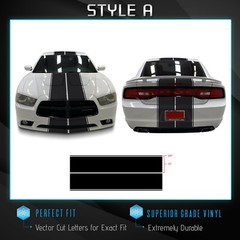 For 2010-2014 Charger Full Body Rally Racing Stripes Graphic Decal – Matte Vinyl