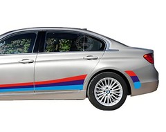 Tricolor Car Side Stripe Graphic Decal For BMW X5 X6 M Performance Vinyl Sticker