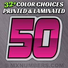 3 Motorcycle Number Plate Race Color Decals Sticker MX ATV SX BMX Dirt Bike Kart