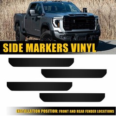 For 2024-2025 GMC Sierra 2500 HD Precut Side Marker Smoked Vinyl Overlays Decals