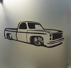 chevy c10 1973 1987 lowered sticker pickup truck low stance car window decal