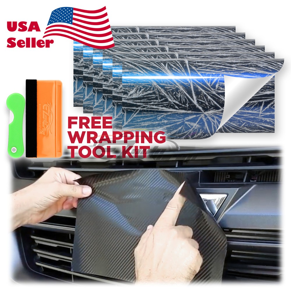 PET Glazed Arctic Shard Vinyl Wrap For GMC Bowtie Emblem Overlay Sheet Decal