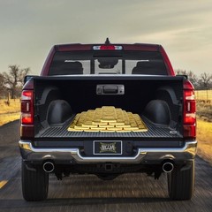 Thin Solid Gold Bars Chest Tailgate Wrap Vinyl Graphic Decal Sticker Wrap