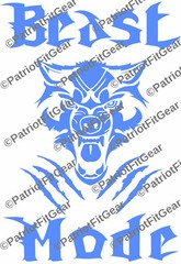 Beast Mode,Wolf,Exercise,Wellness,Fitness,Goal,#BeastMode,Motivation,Vinyl Decal