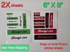 2XPacks Snap On Tools Promo 20 stickers Total Red,White,Black,Green Decal Emblem