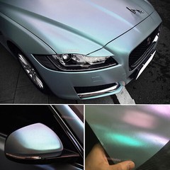 Flat Satin Pearl Glitter Metal Chameleon Chrome Car Vinyl Wrap Sticker Strips AB