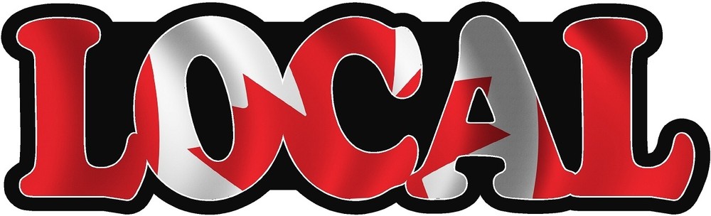 LOCAL Canadian Canada Waving Flag Vinyl Hard Hart Sticker Decal VAR
