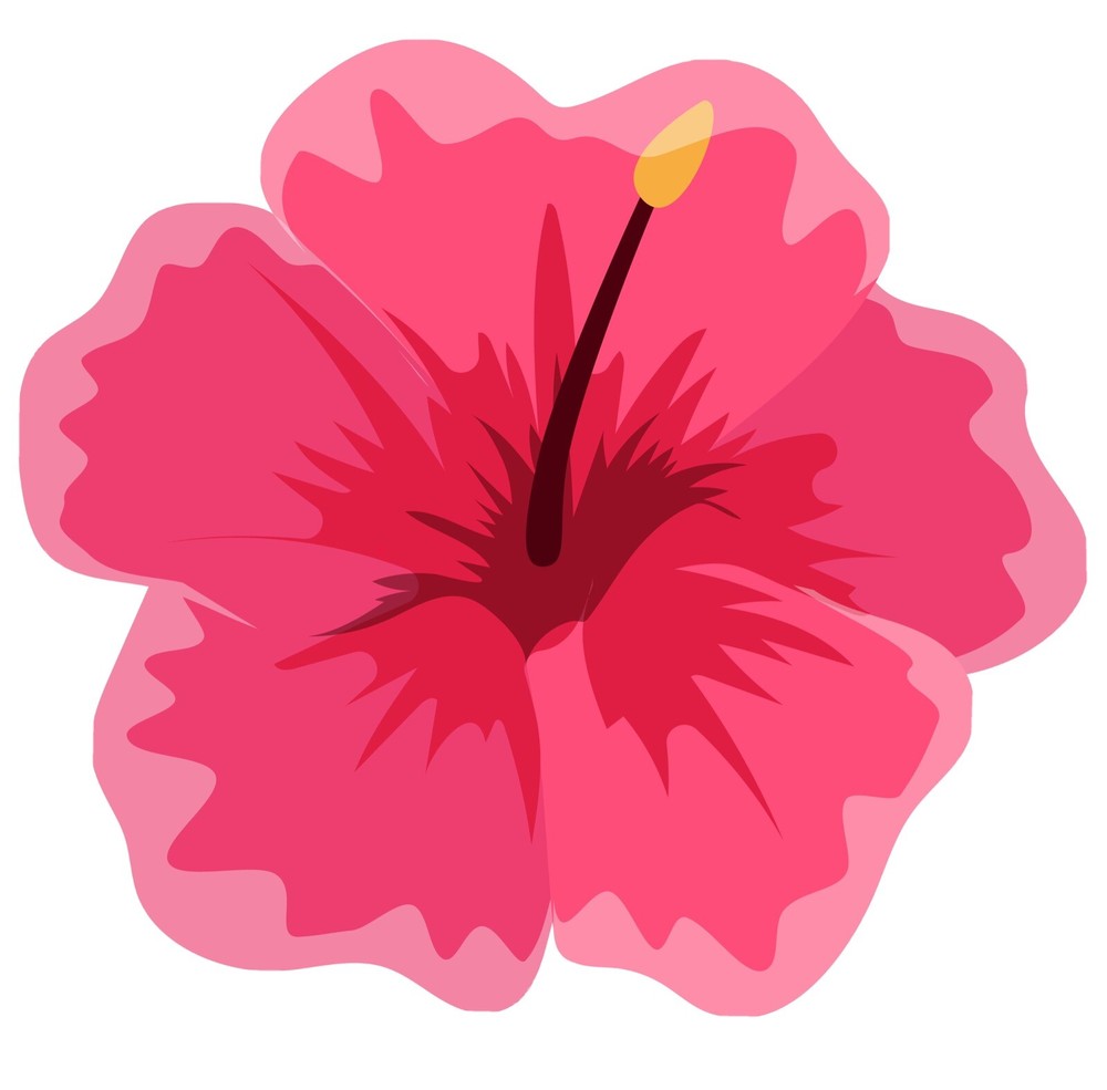 2.5” Hibiscus Sticker Pink Hawaii Hula Beach Tropical Flower Beach Scrapbook