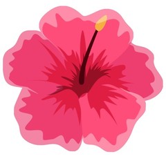 2.5” Hibiscus Sticker Pink Hawaii Hula Beach Tropical Flower Beach Scrapbook