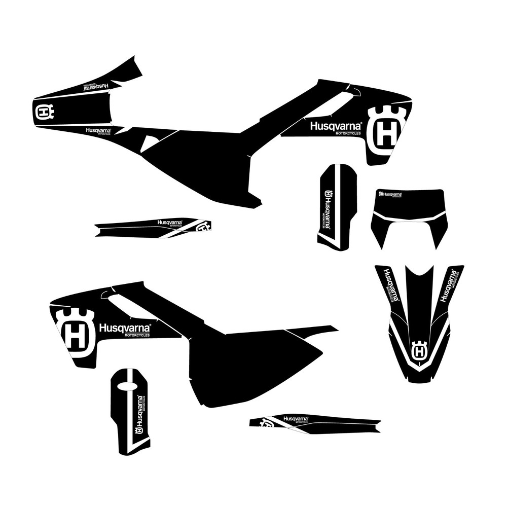 Husqvarna graphic kit 2019 TE250i white on black bg