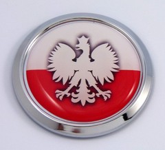 Poland Polish Round Flag Car Chrome Decal Emblem bumper Sticker bezel badge