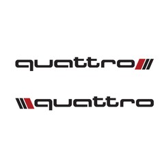 Pair Quattro Stripe Decal Vinyl Sticker (10″, 17″, 20″) for Audi Cars