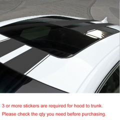 78.7” Black Hood Roof Rally Racing Stripe Decal Vinyl Stickers Universal