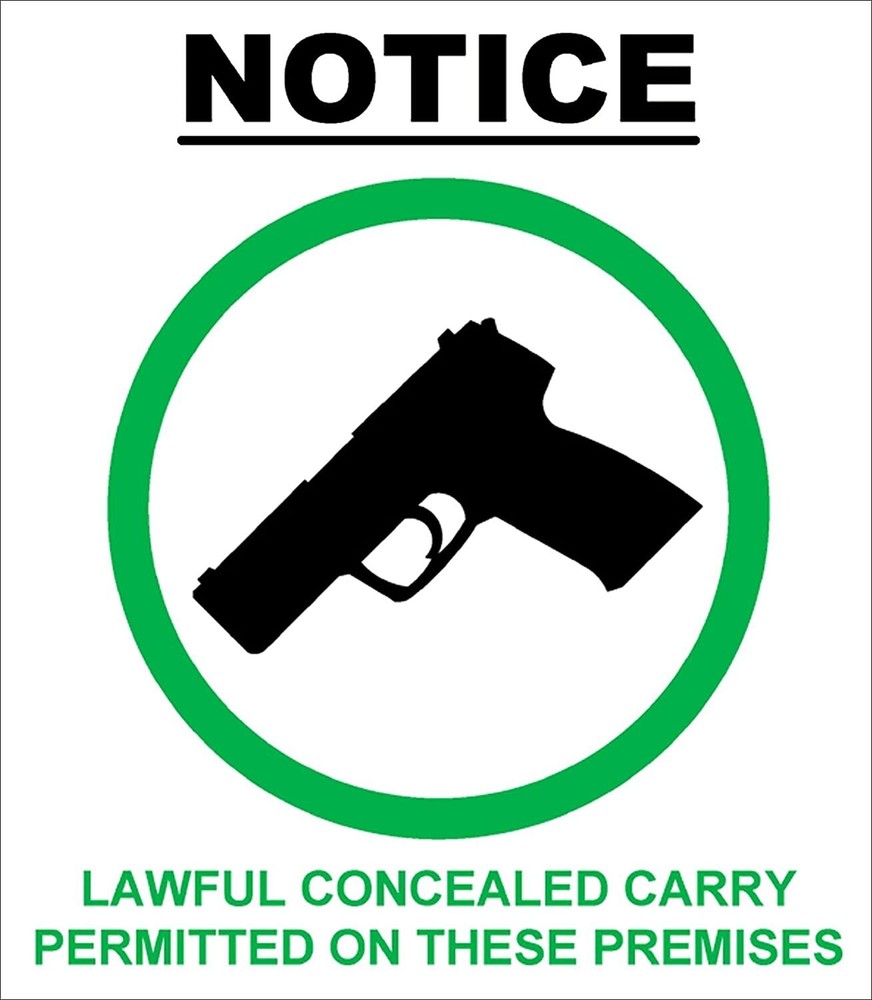5×6 inch Notice Lawful Concealed Carry Permitted Sticker (Business Gun Owner us)