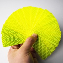 Reflective Safety Stickers – 20 Pcs Fluorescent Yellow-Green Waterproof Tape for