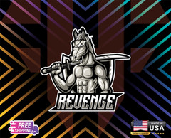 HORSE STRONG ,USA STICKER REVENGE,DECAL CAR LAPTOP,ETC LAMINATE,6YEARS+FREE GIFT