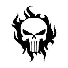 PUNISHER SKULL FLAMES vinyl decal car bumper sticker comic book superhero DC
