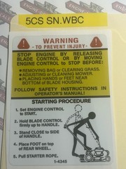 Snapper Steel Deck Mower Warning Decals Reproduction Engine Decals Multi Choice