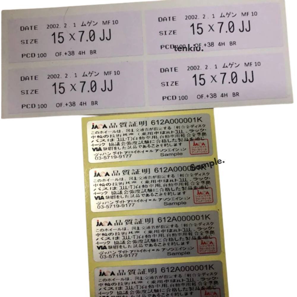 8PCS OF M7 MF10 SPEC STICKER LABEL FIT WHEEL REPLACEMENT DECAL STICKER NEW SET