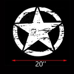 20” Army Star Distressed Vinyl Decal Car Hood Side Body Badge For Jeep Wrangler