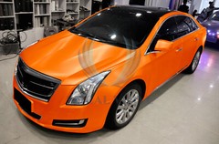 Premium Orange Brushed Aluminum Steel Vinyl Wrap Sticker Film Decal Air Release