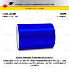 CHROME BLUE 4″ 102mm Roll PIN STRIPE Car Striping Line TAPE Decal Vinyl Sticker