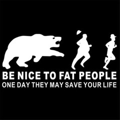 2x BE NICE TO FAT PEOPLE ONE DAY THEY MAY SAVE YOUR LIFE Sticker Car Vinyl Decal