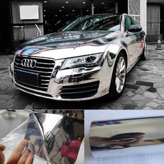 Silver – Smooth Mirror Chrome Car Wrap Metal Vinyl Decal Sticker Bubble Free US