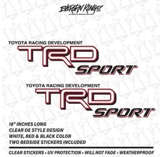 TRD SPORT 3D Clear Bedside Stickers for 95-11 Toyota Tacoma HiLux Truck Decals