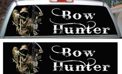 Grim reaper bow hunter rear window view thru graphic decal wrap