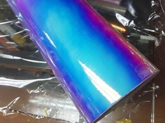 65FT x 4.4FT White Glossy Laser Chrome Holographic Rainbow Car Wrap Film Vinyl