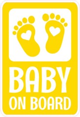 Baby on Board Rectangle Yellow Logo Bumper Sticker Window Decal Multiple Sizes