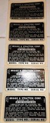 NOS Briggs & Stratton Engine DECALS NOT REPRODUCTION Set Of  5