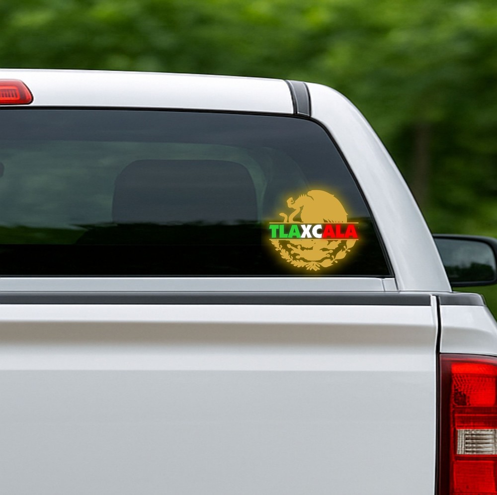 Tlaxcala Reflective Sticker with Mexican Coat of Arms Vinyl Decal