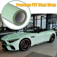 60″x50FT Crystal Mint Green PET Car Wrap Glossy Vinyl Roll Air Release No Bubble