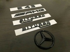 Gloss Black E43 AMG Biturbo 4MATIC and rear star emblem for E class E43 W213