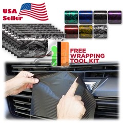 PET Marble Forged Gloss Carbon Fiber Vinyl Wrap For GMC Bowtie Emblem Overlay