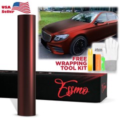 ESSMO PET Romance Chrome Burgundy Auto Car Vehicle Vinyl Wrap Decal Sticker