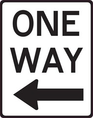 One Way (Left) Bumper Sticker Window Decal Multiple Sizes
