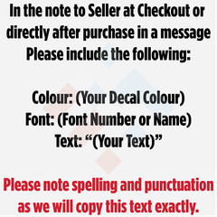 1200mm CUSTOM STICKER – Vinyl DECAL Text Name Lettering Shop Car Window Van Fun