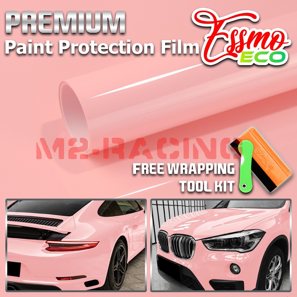 1FTx5FT PPF Blossom Pink Gloss Color Vinyl Paint Protection Film Scratch Wrap