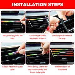 10X Car Truck Air Conditioner Outlet Vent Decoration Strip Interior Accessories