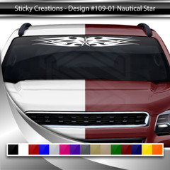 109-01 NAUTICAL STAR Windshield Decal Window Sticker Vinyl Graphic Banner Star